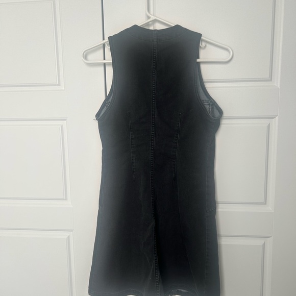 Free People Black Denim Button-Front Mini Dress - Picture 5 of 5